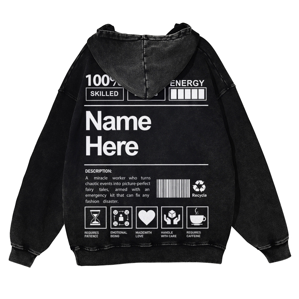 Customized Unisex Fit Vintage Washed Hoodie
