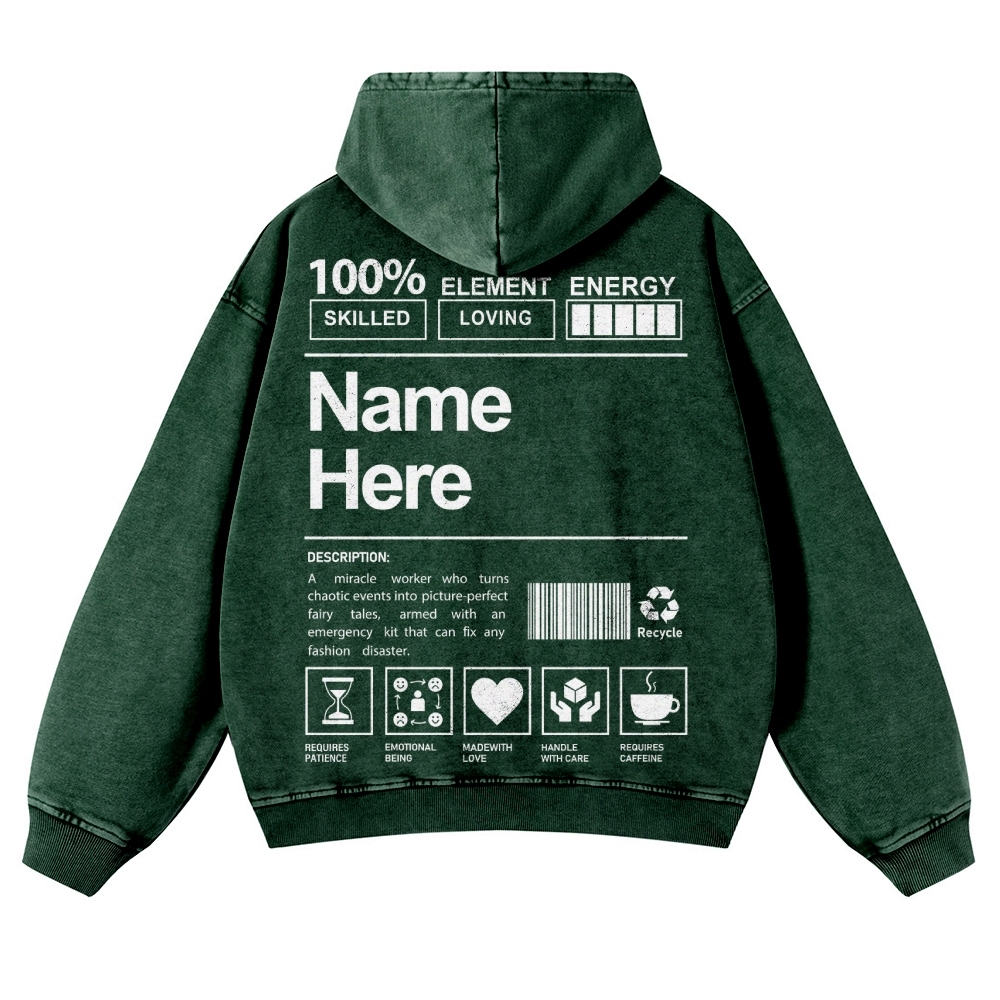 Customized Unisex Fit Vintage Washed Hoodie