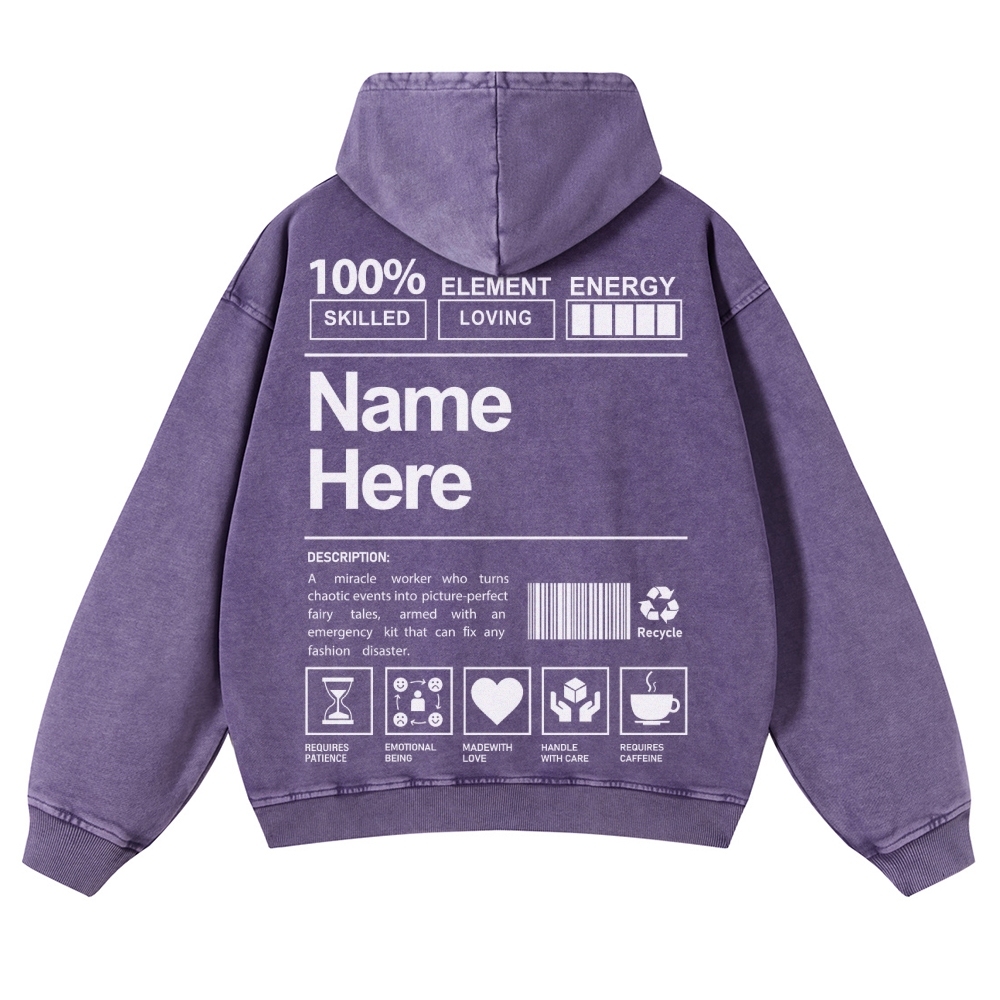 Customized Unisex Fit Vintage Washed Hoodie