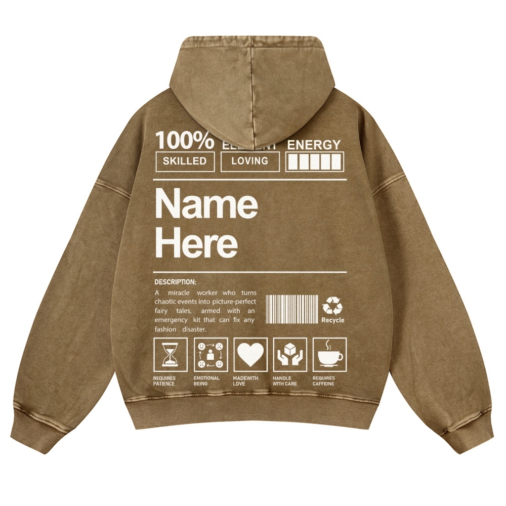 Customized Unisex Fit Vintage Washed Hoodie