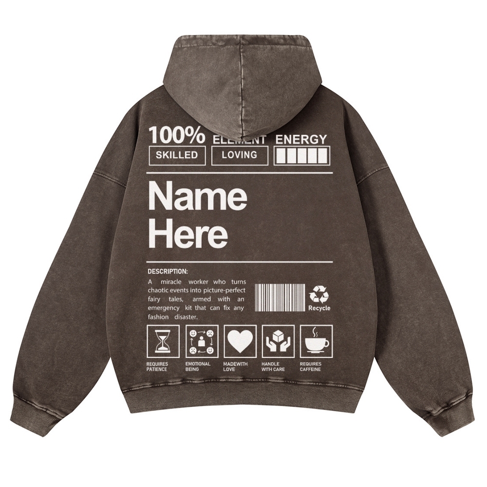 Customized Unisex Fit Vintage Washed Hoodie