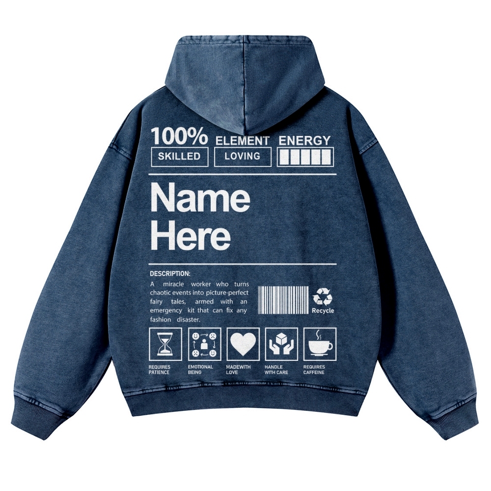 Customized Unisex Fit Vintage Washed Hoodie