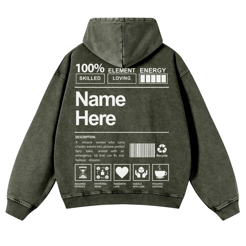 Customized Unisex Fit Vintage Washed Hoodie