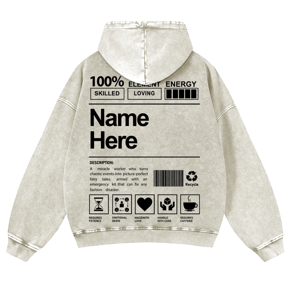 Customized Unisex Fit Vintage Washed Hoodie