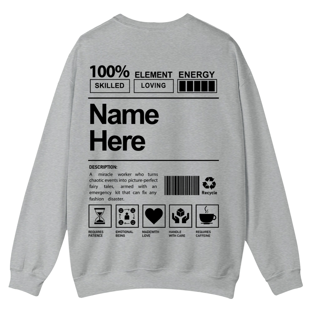 Customized Crew Neck Sweatshirt
