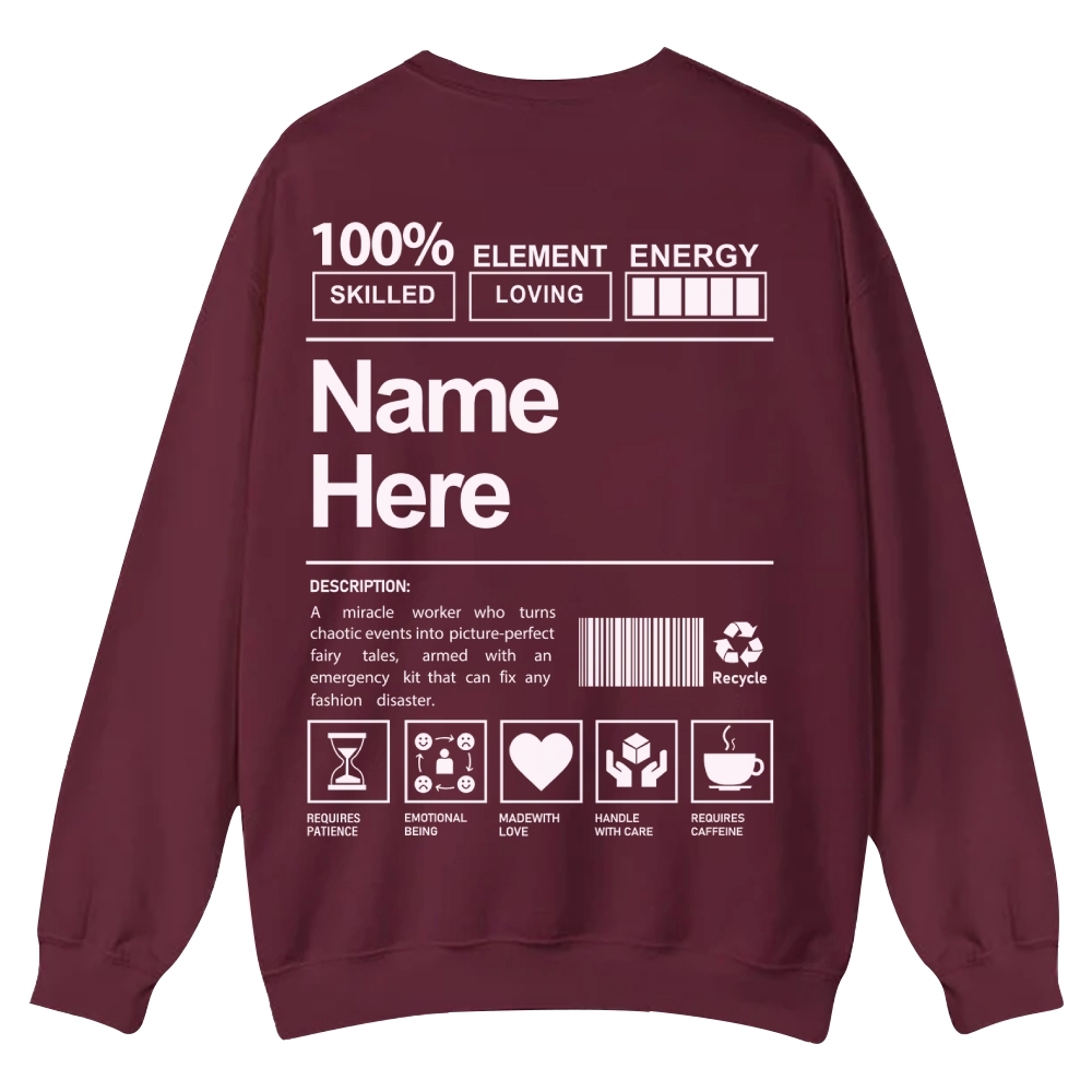 Customized Crew Neck Sweatshirt