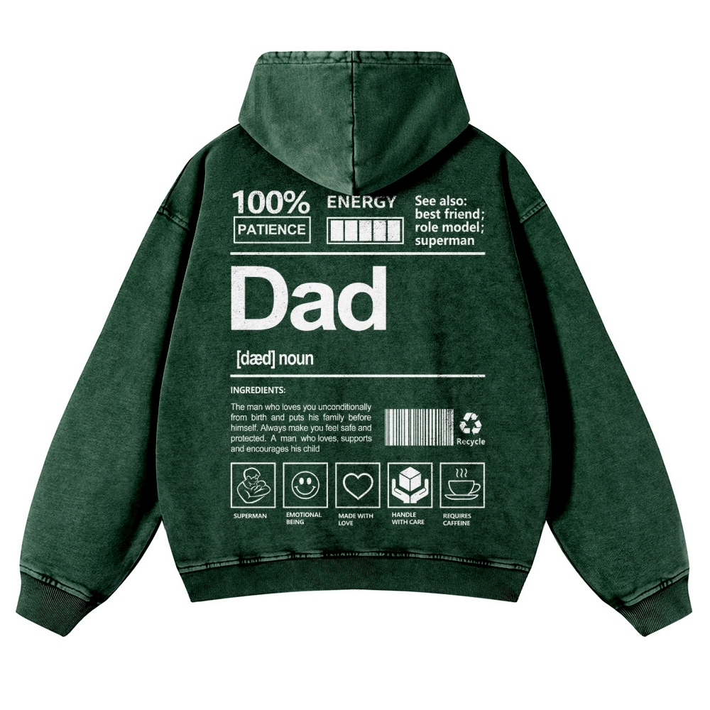 Dad Unisex Fit Vintage Washed Hoodie