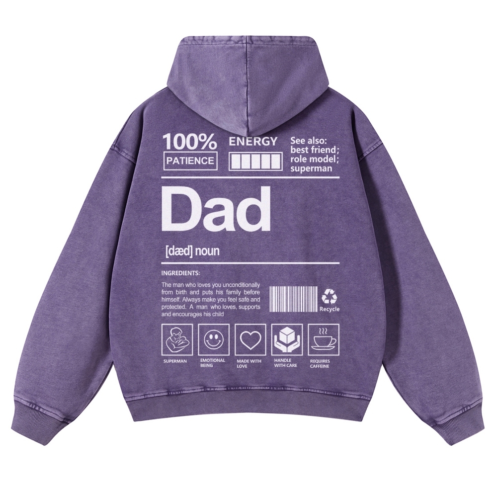 Dad Unisex Fit Vintage Washed Hoodie