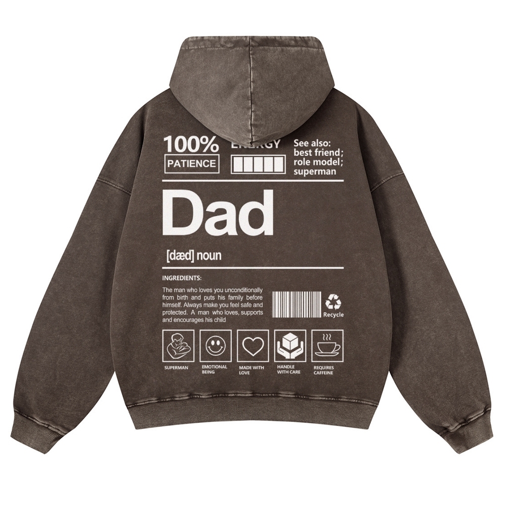 Dad Unisex Fit Vintage Washed Hoodie