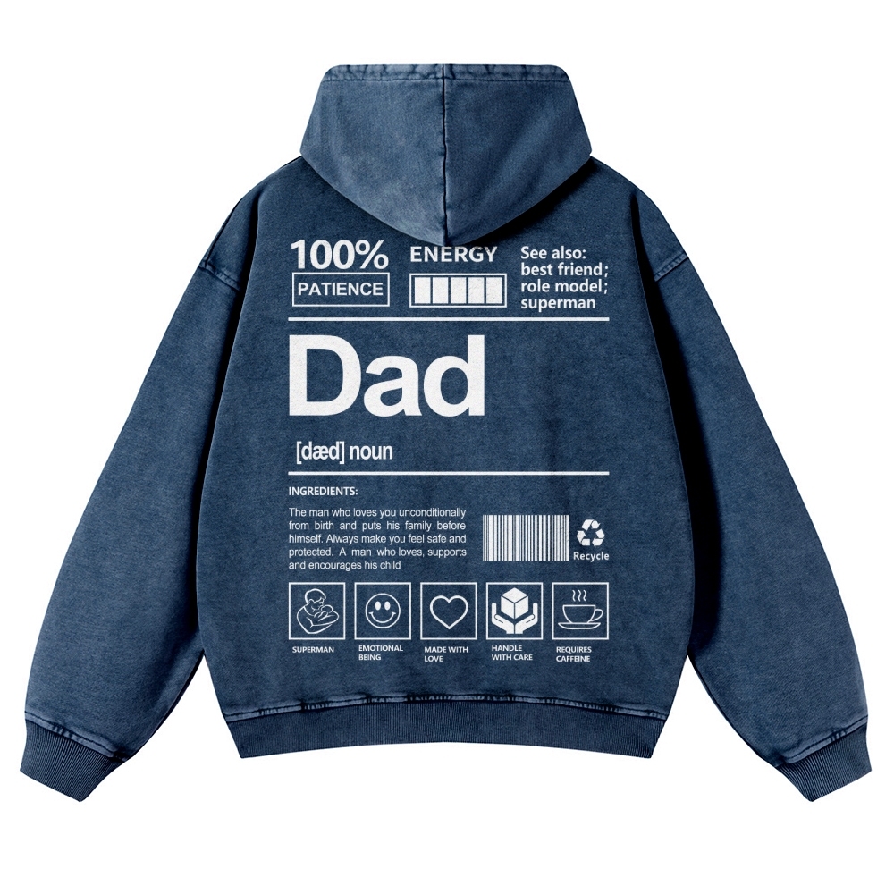 Dad Unisex Fit Vintage Washed Hoodie