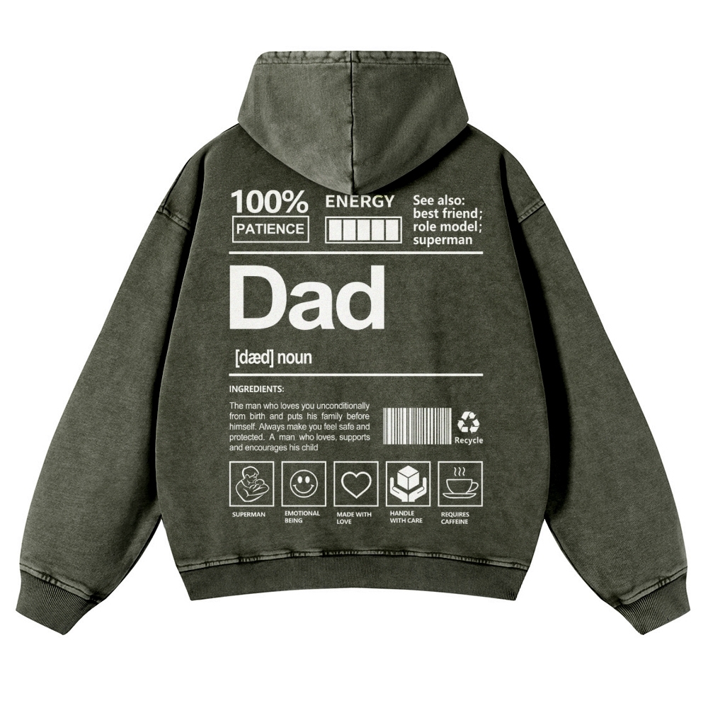 Dad Unisex Fit Vintage Washed Hoodie