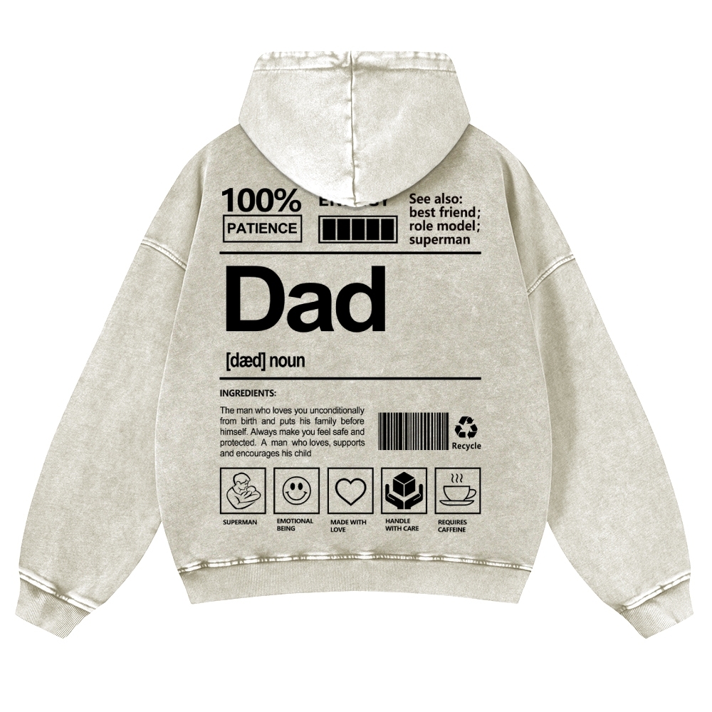 Dad Unisex Fit Vintage Washed Hoodie