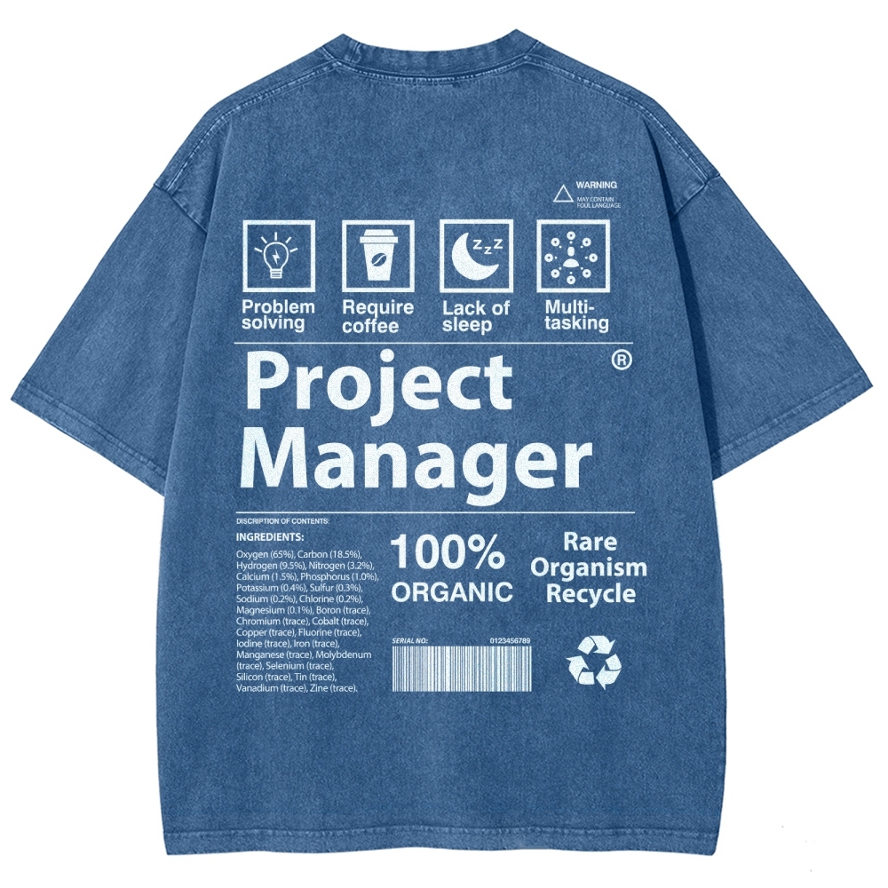 Project Manager Unisex Fit Washed T-Shirt