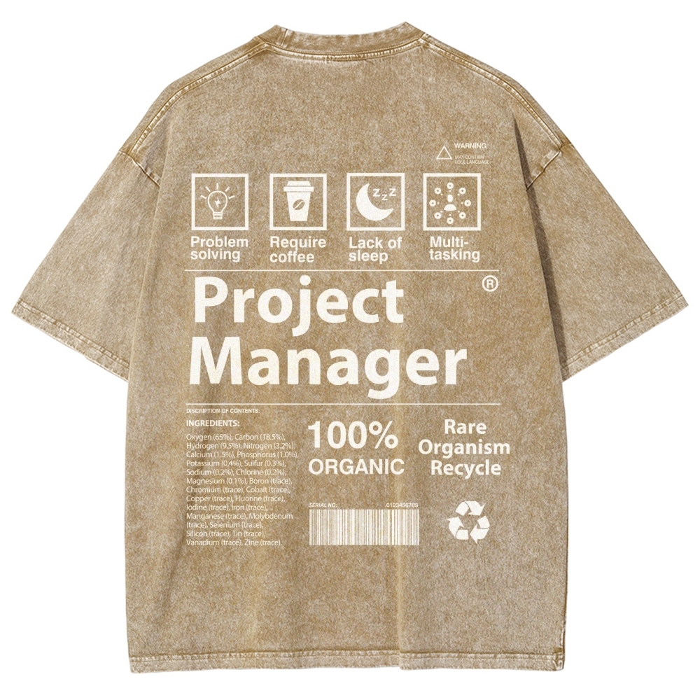 Project Manager Unisex Fit Washed T-Shirt