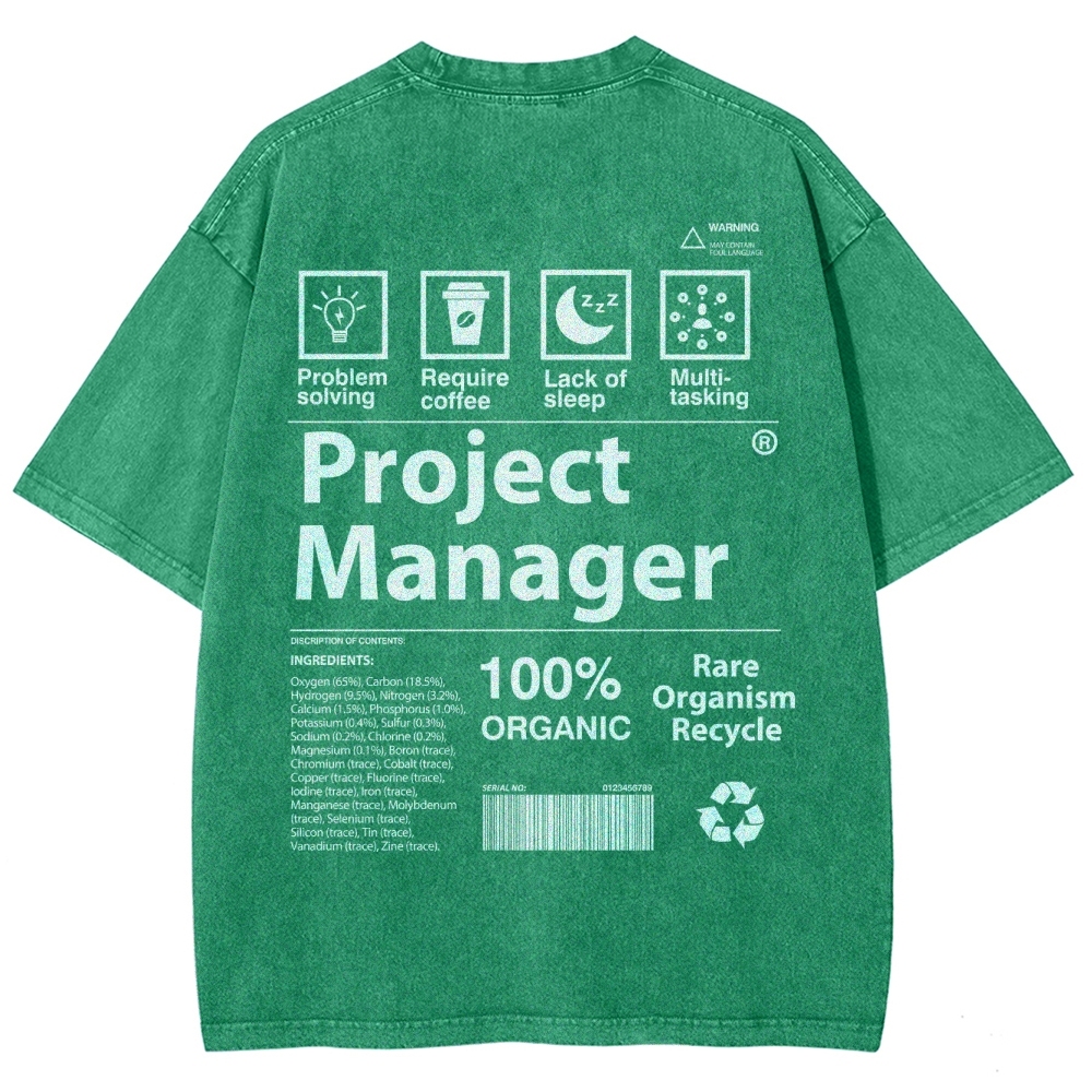 Project Manager Unisex Fit Washed T-Shirt