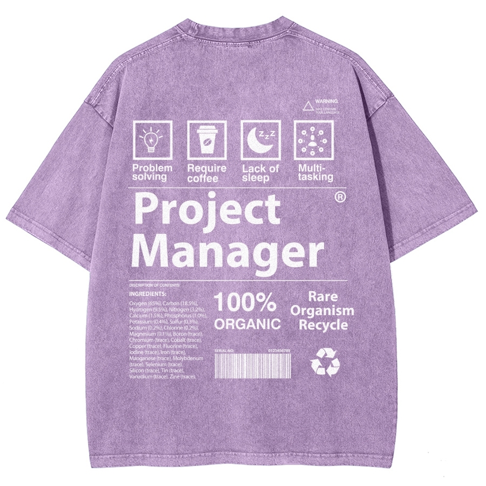 Project Manager Unisex Fit Washed T-Shirt