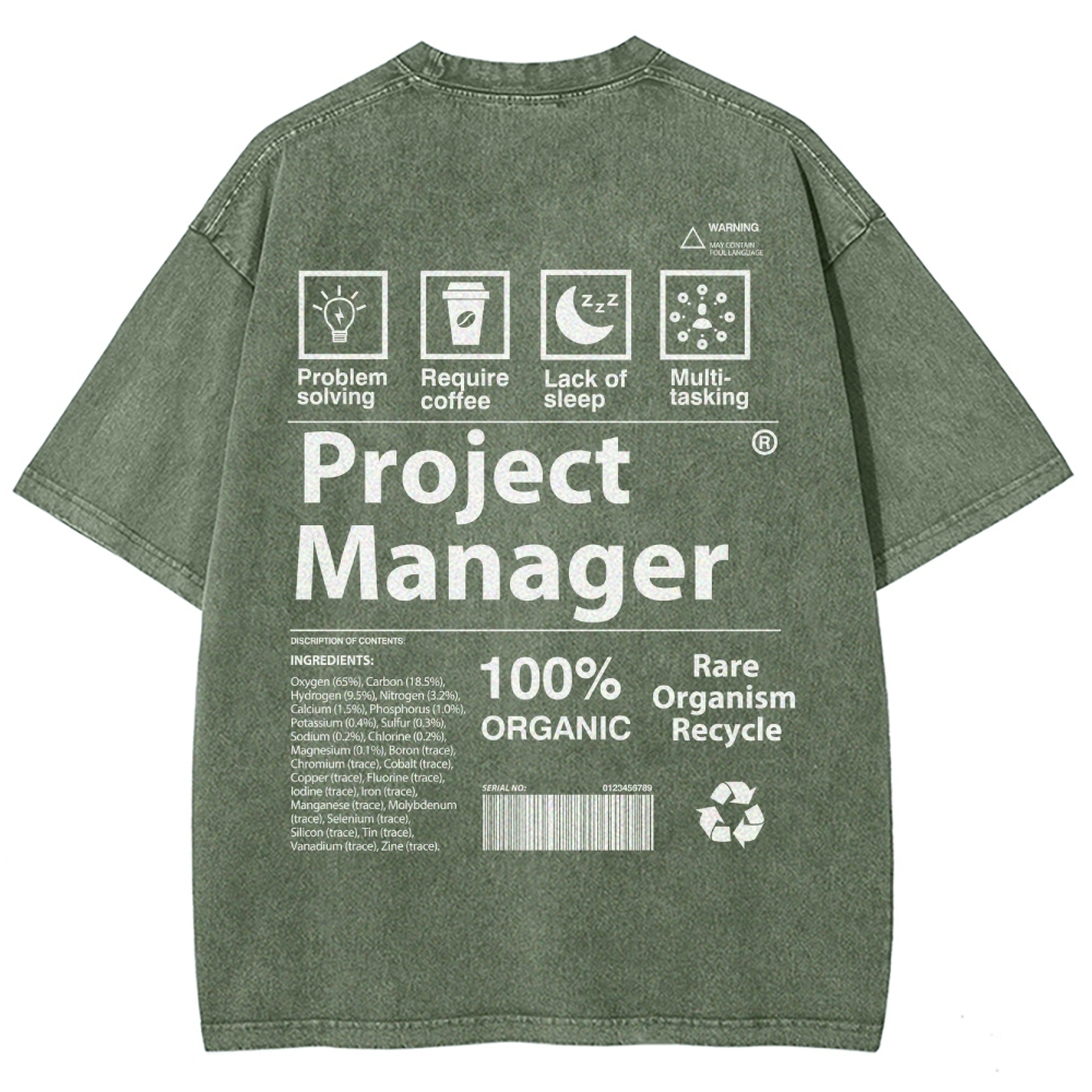 Project Manager Unisex Fit Washed T-Shirt