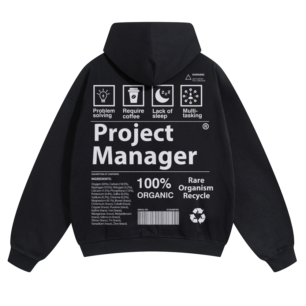 Project Manager Unisex Casual  Prints Hoodie