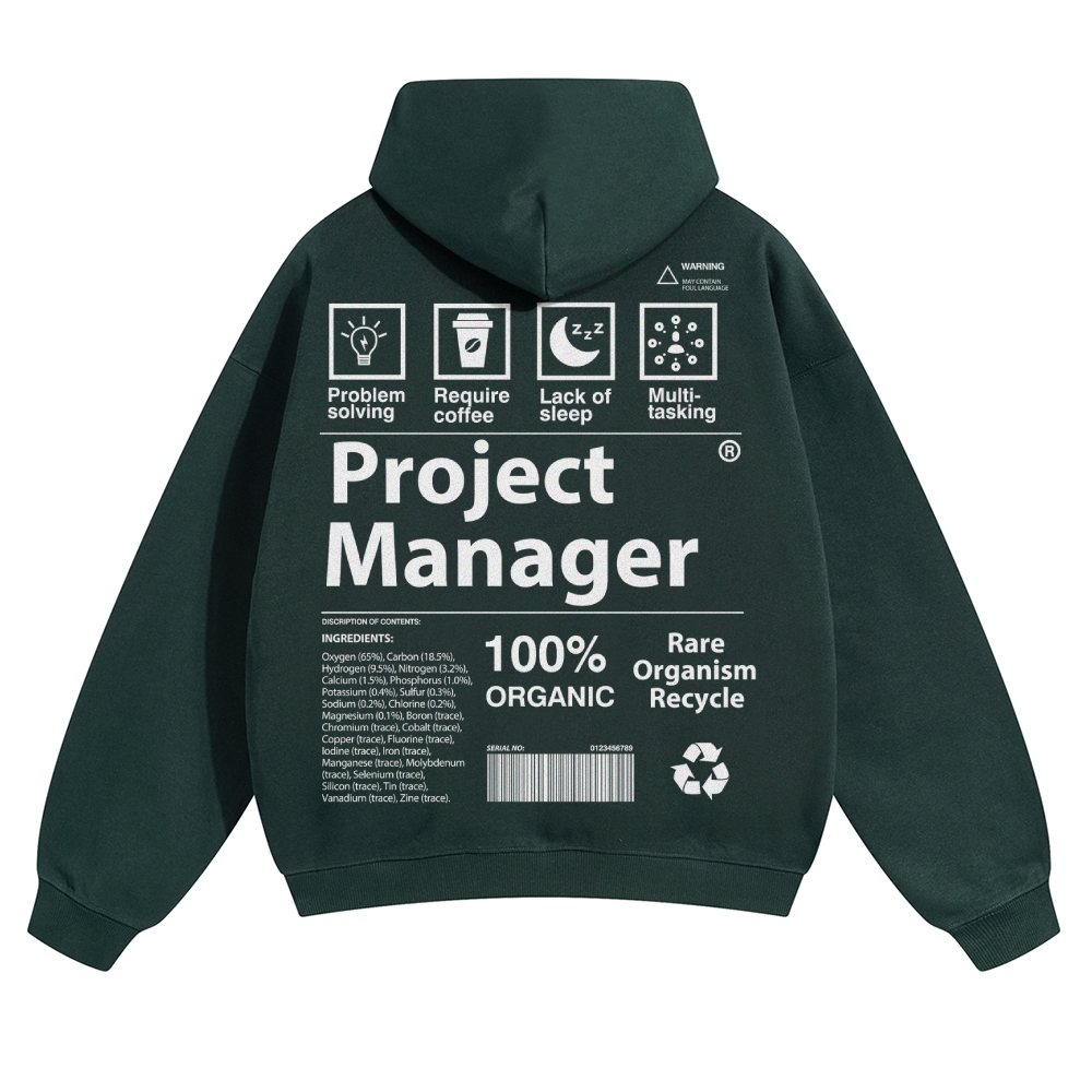 Project Manager Unisex Casual  Prints Hoodie