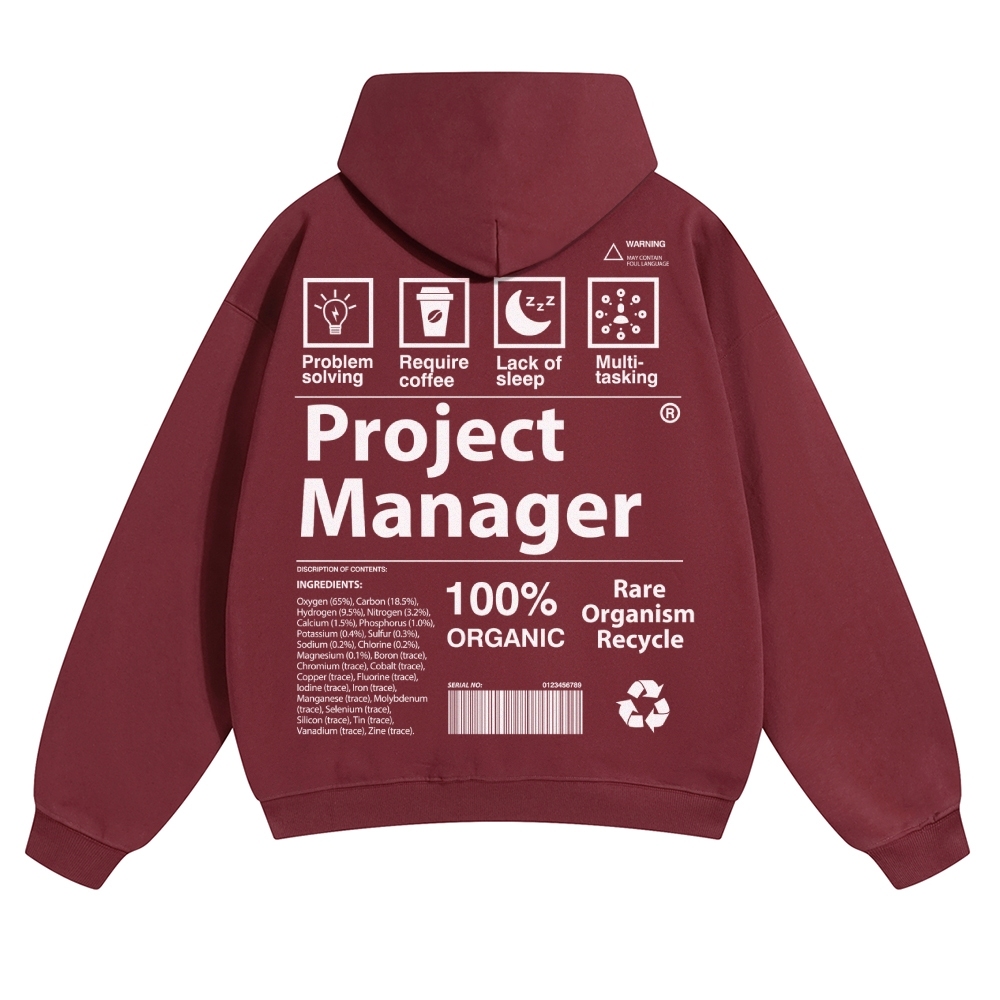 Project Manager Unisex Casual  Prints Hoodie
