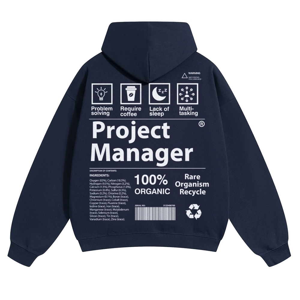 Project Manager Unisex Casual  Prints Hoodie