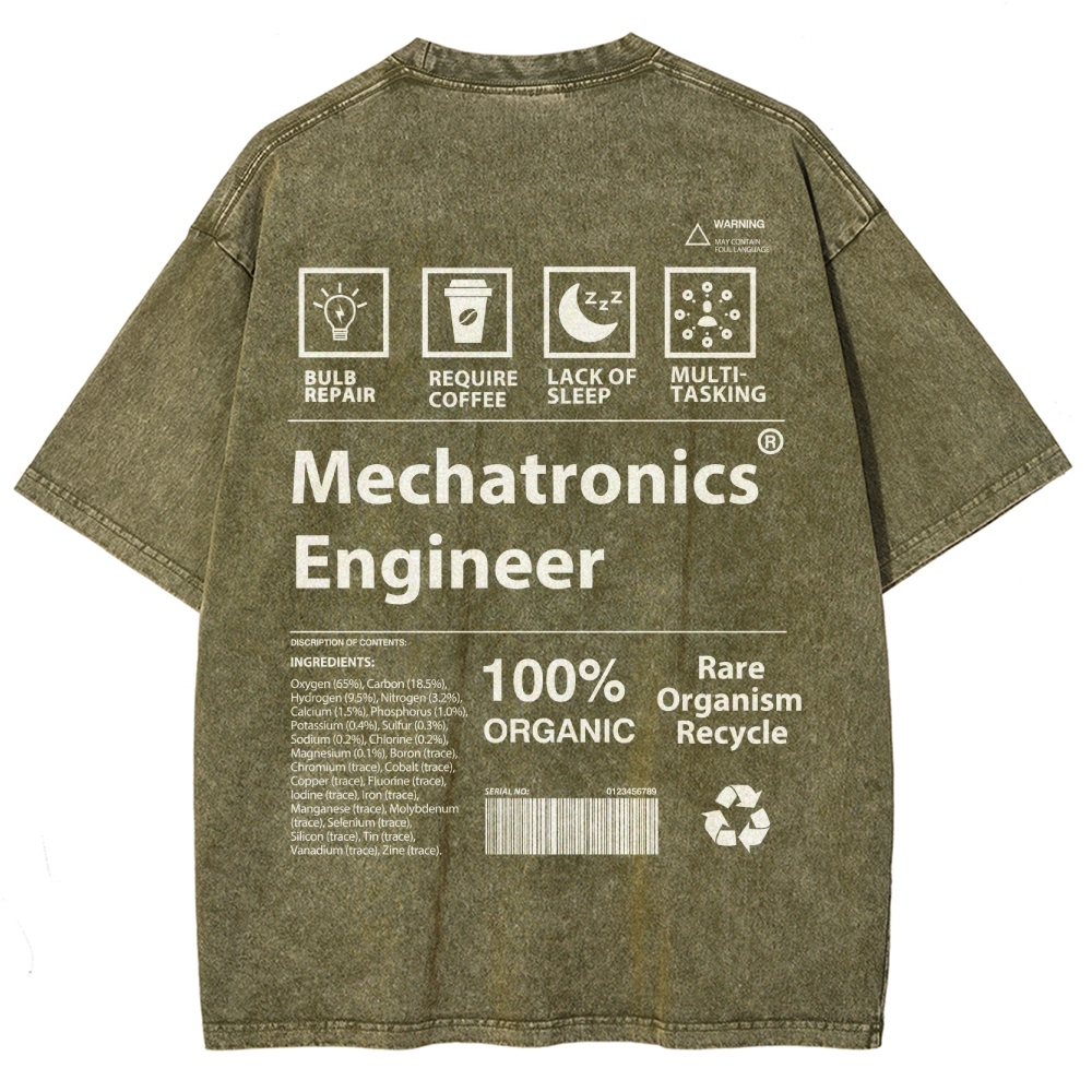 Mechatronics Engineer Unisex Unisex Fit Washed T-Shirt