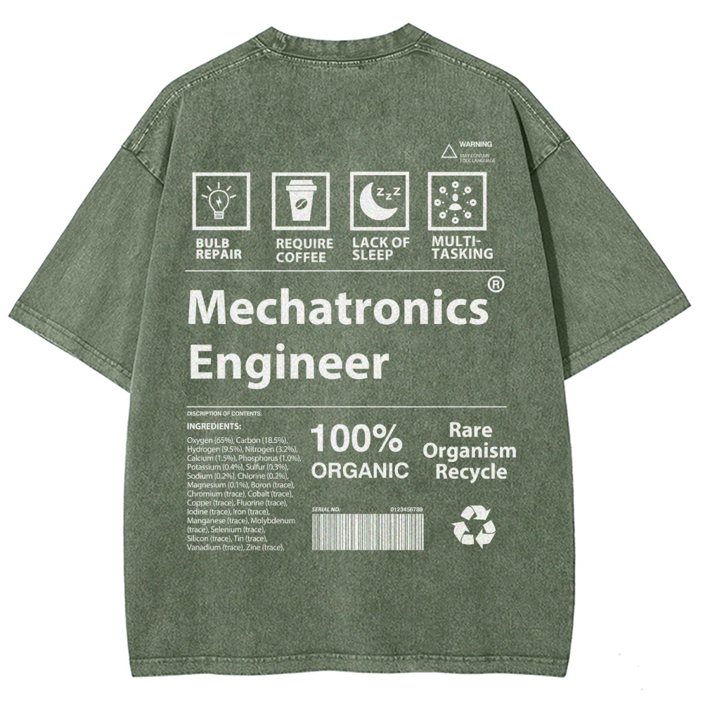 Mechatronics Engineer Unisex Unisex Fit Washed T-Shirt
