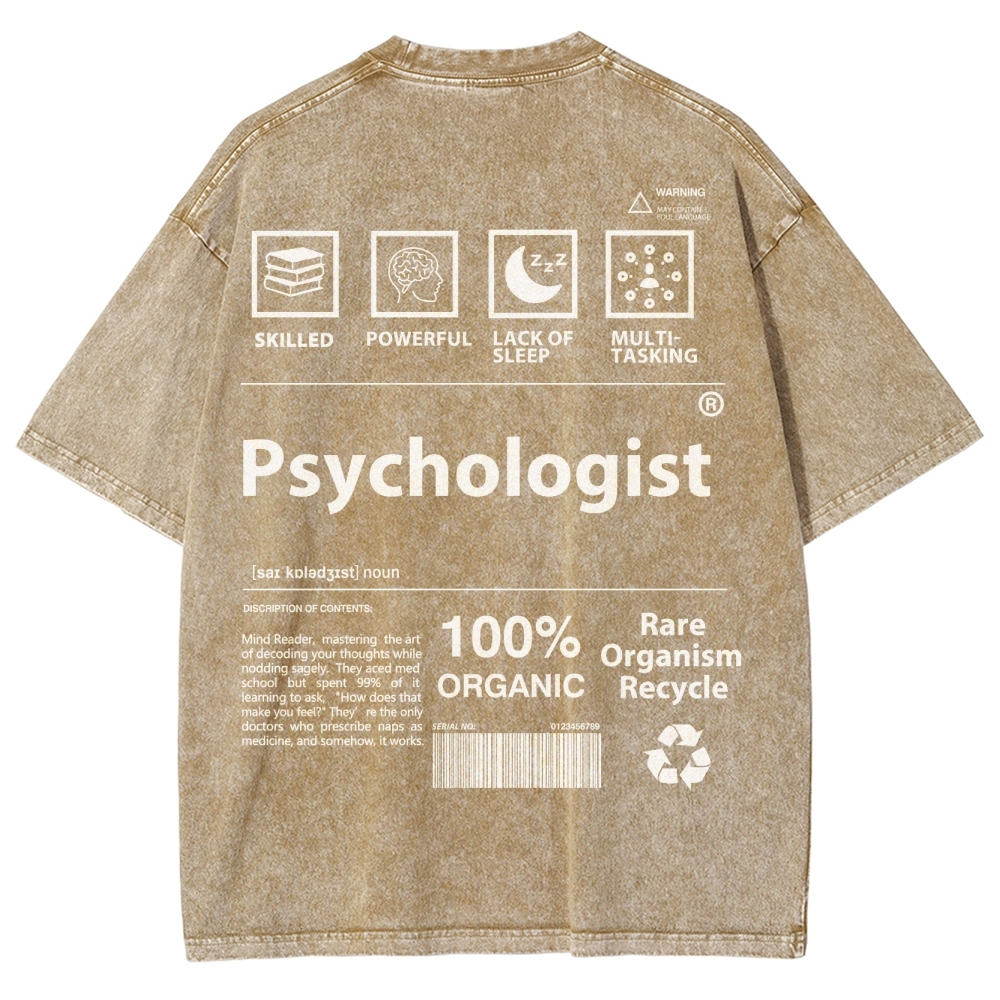 Psychologist Unisex Fit Washed T-Shirt