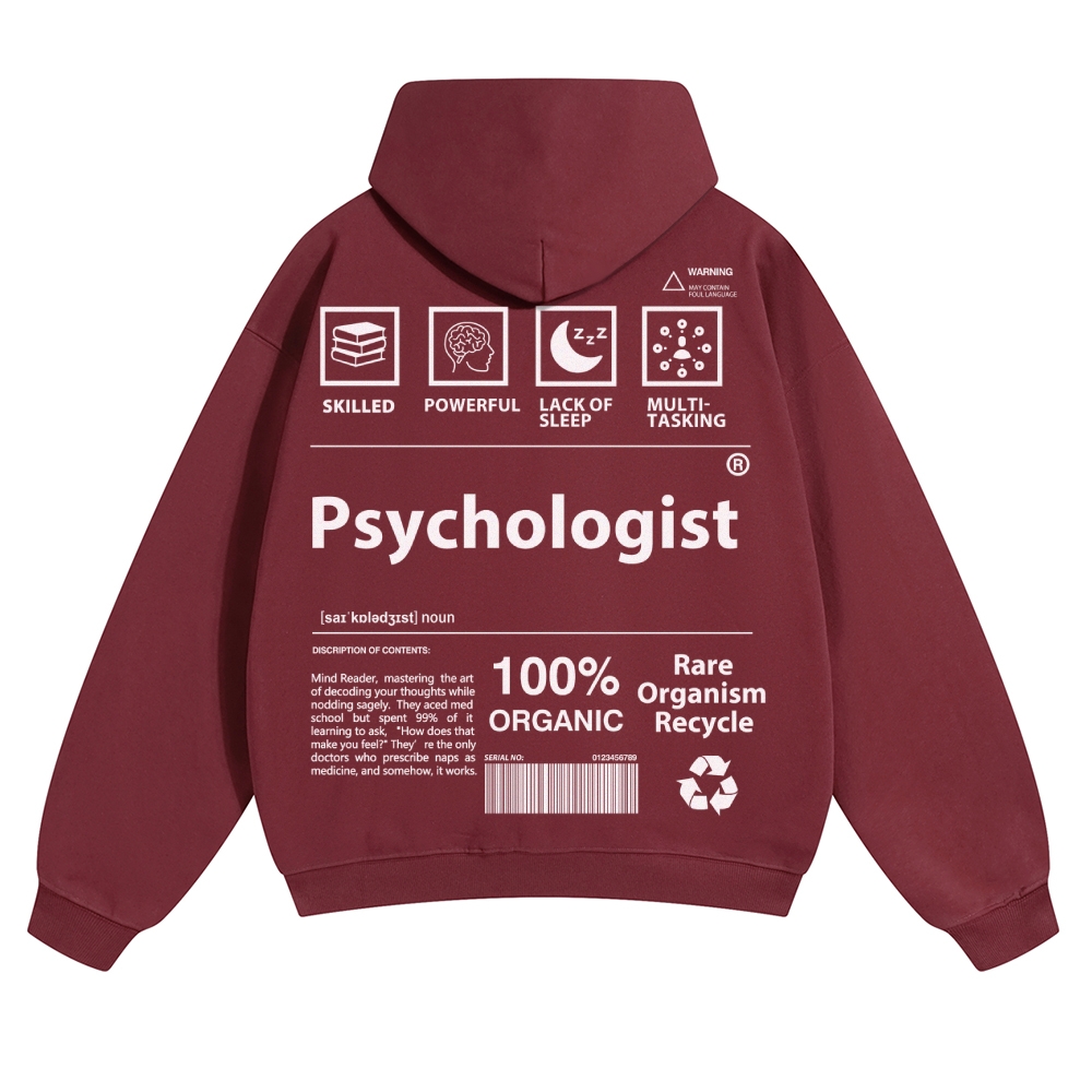 Psychologist Unisex Casual  Prints Hoodie