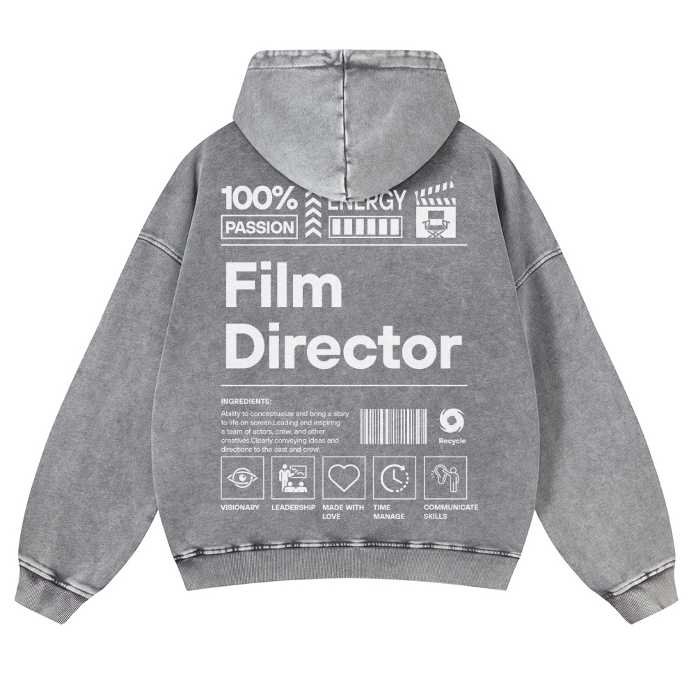 Film Director Unisex Fit Vintage Washed Hoodie