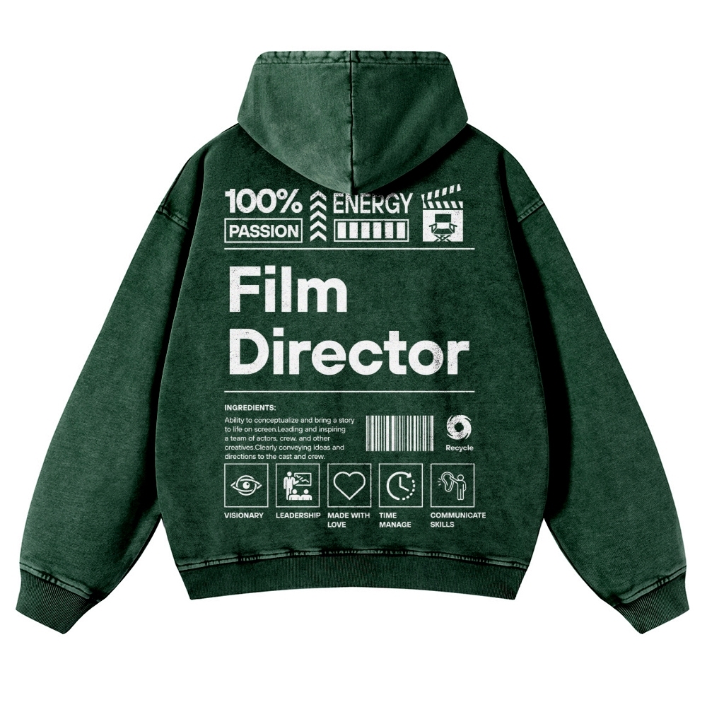 Film Director Unisex Fit Vintage Washed Hoodie