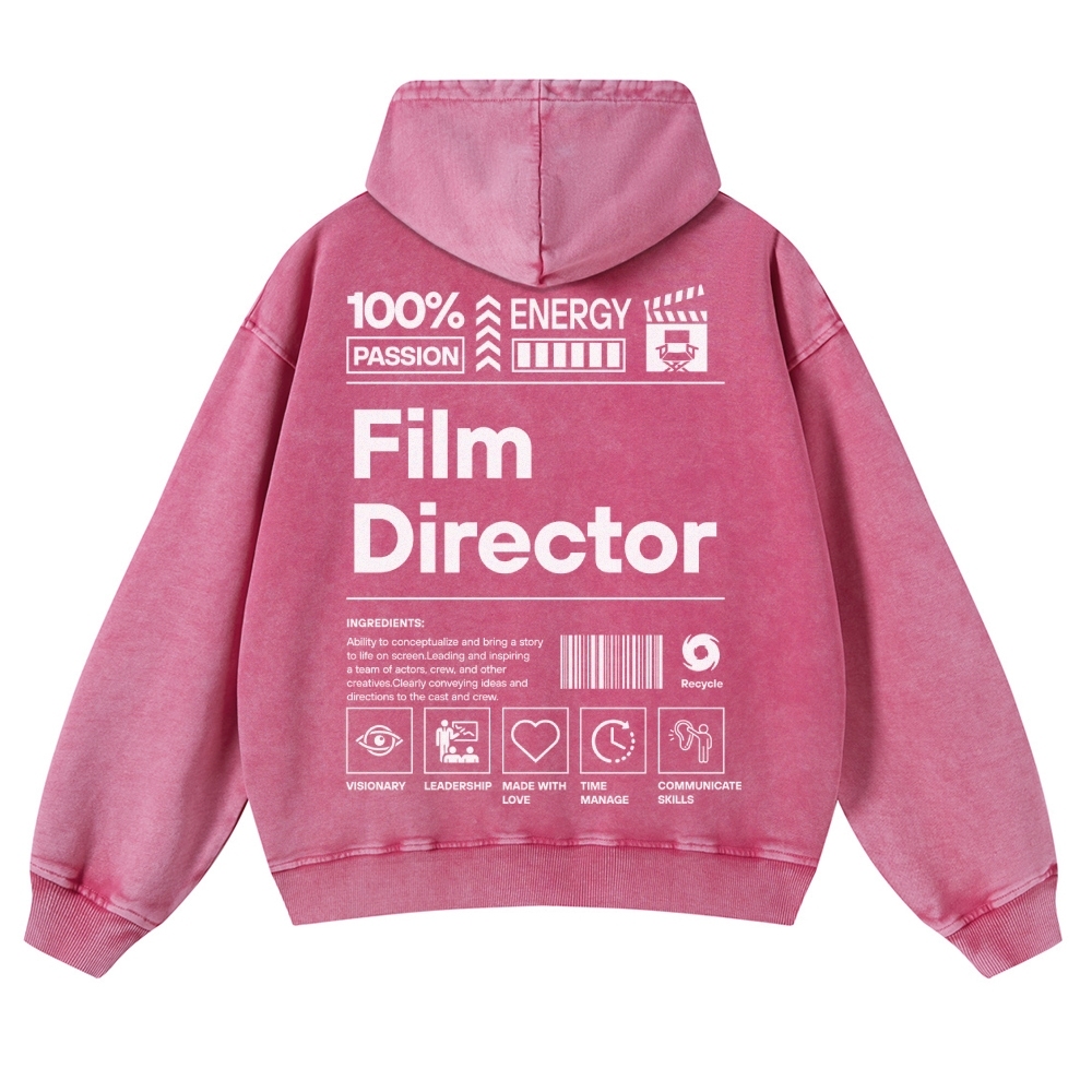 Film Director Unisex Fit Vintage Washed Hoodie