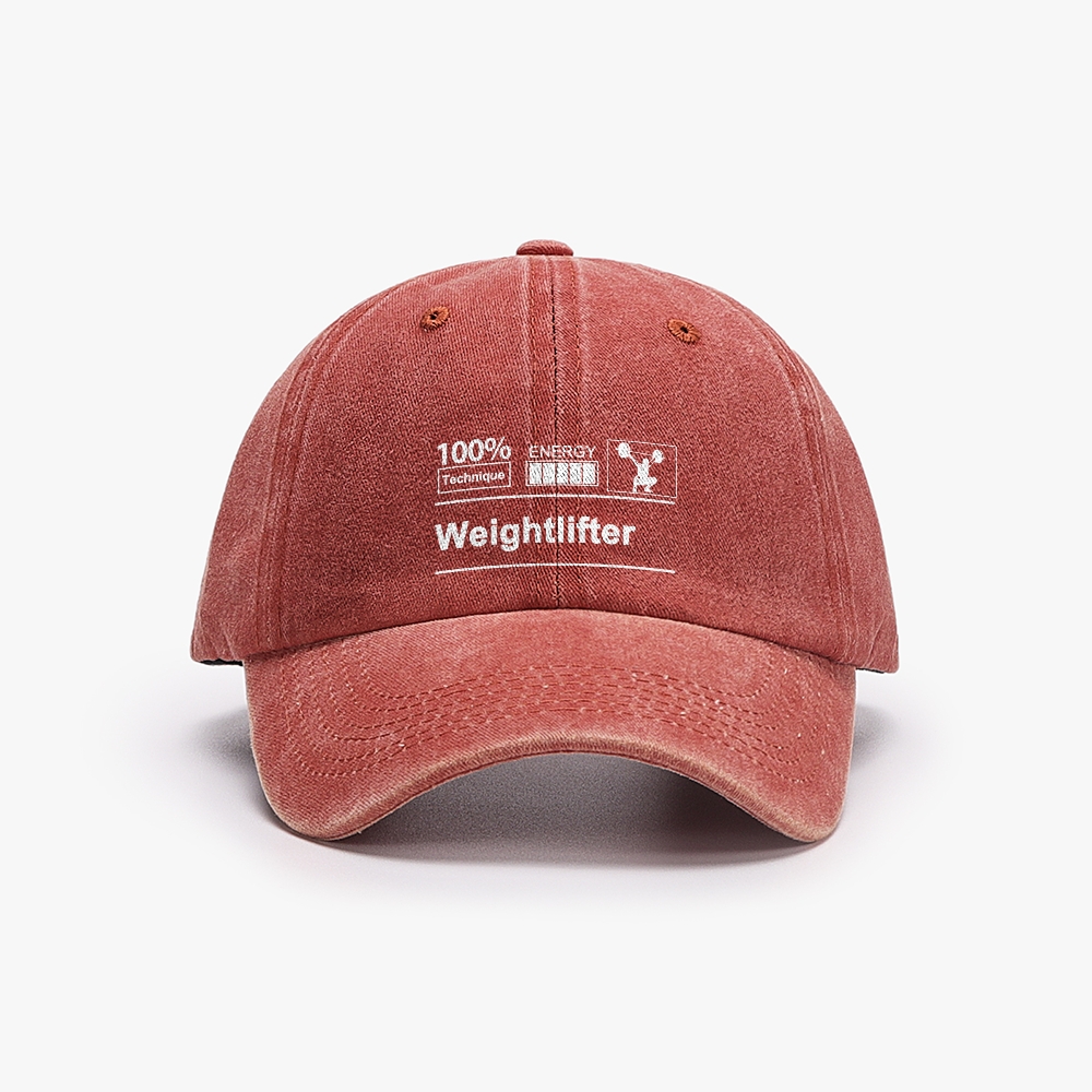 Weightlifter Unisex Washed Vintage Baseball Cap