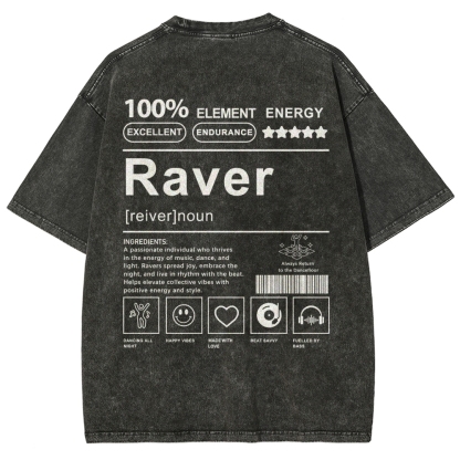 Raver Unisex Fit Washed T-Shirt