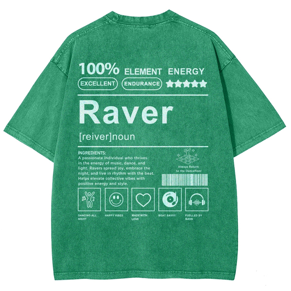 Raver Unisex Fit Washed T-Shirt