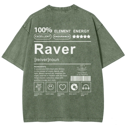 Raver Unisex Fit Washed T-Shirt