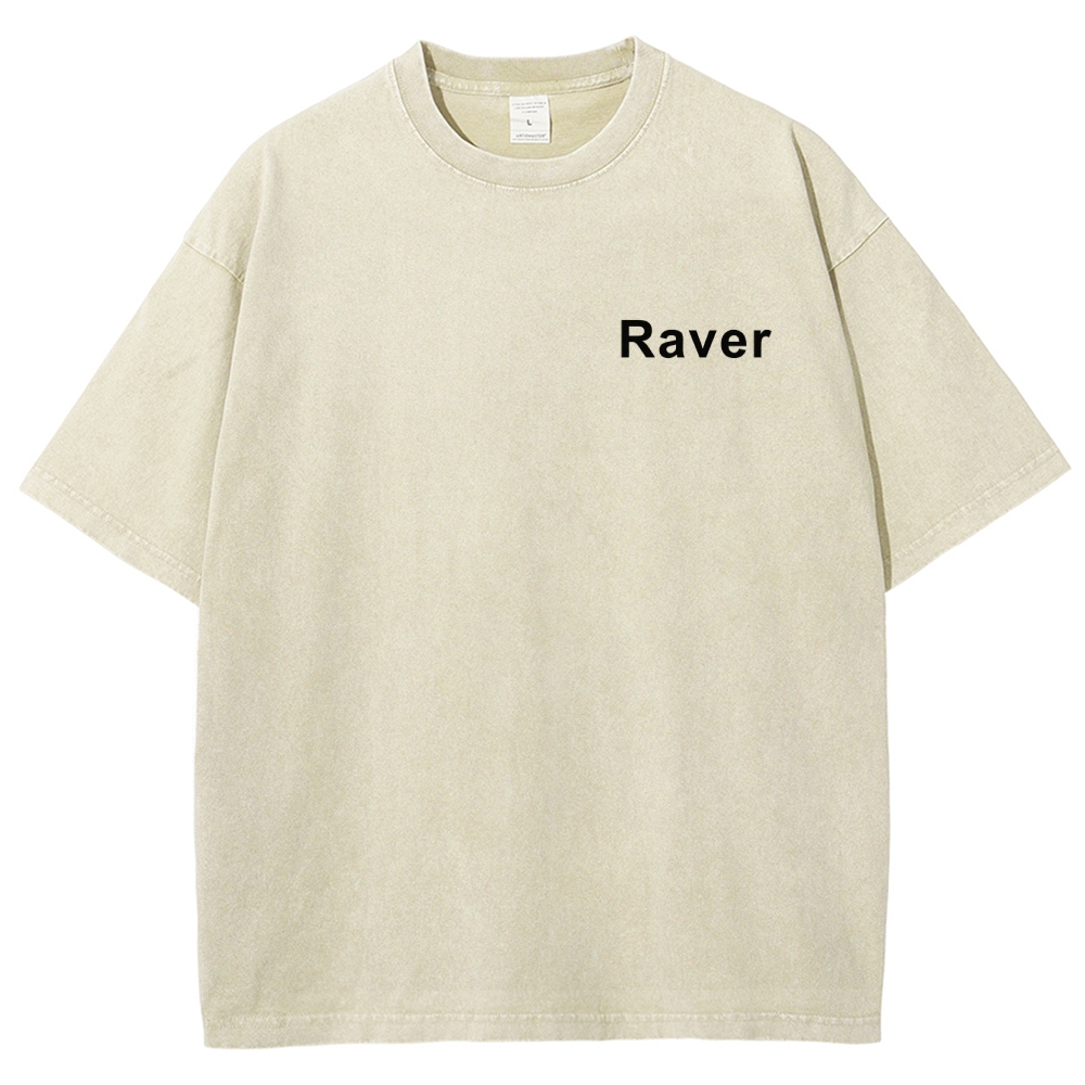 Raver Unisex Fit Washed T-Shirt