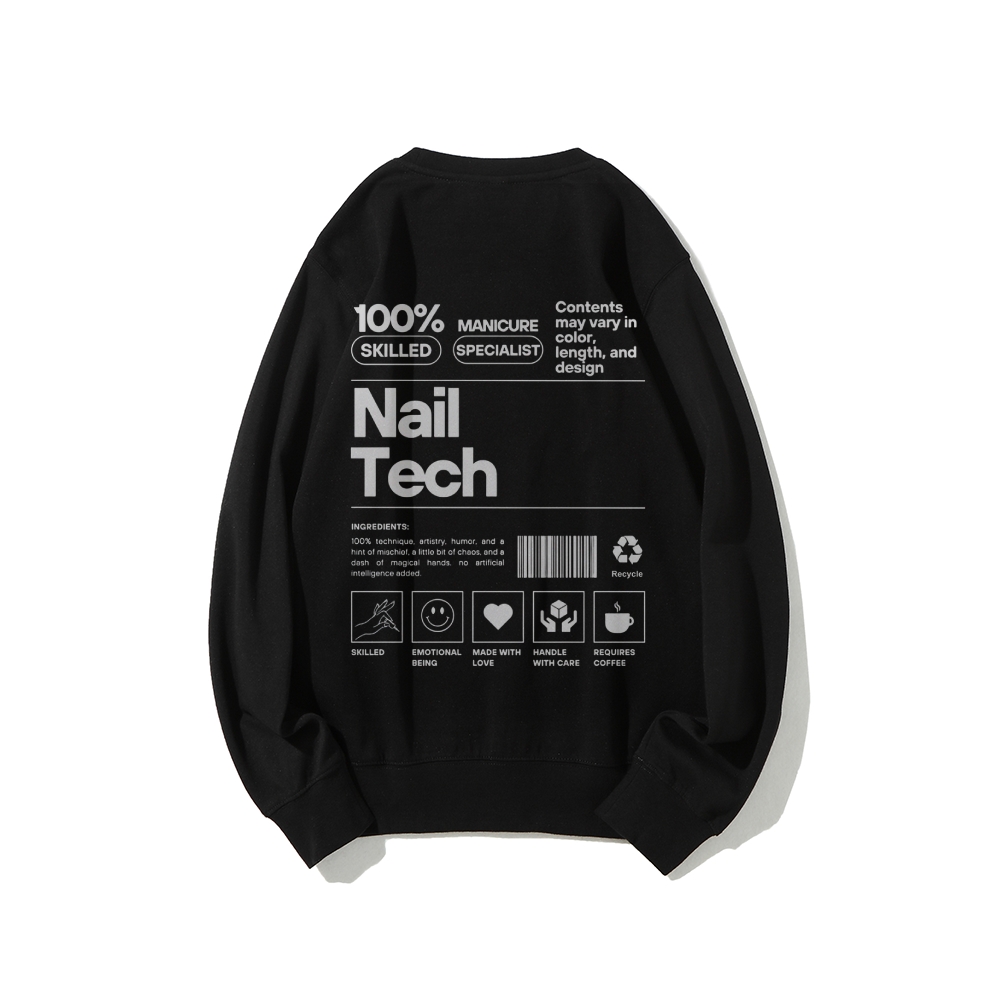 Nail Tech Casual Crew Neck Sweatshirt-moweekender