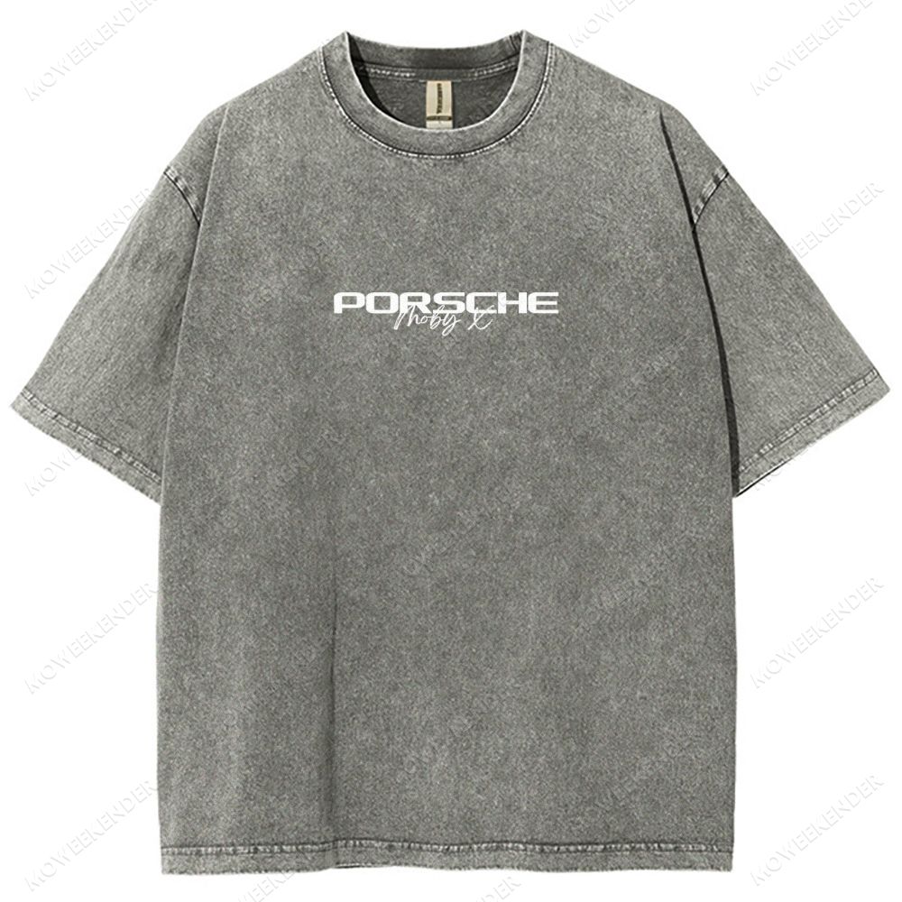 Retro Racing Cars Letter Unisex Fit Washed T-Shirt
