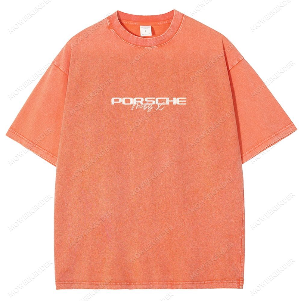 Retro Racing Cars Letter Unisex Fit Washed T-Shirt