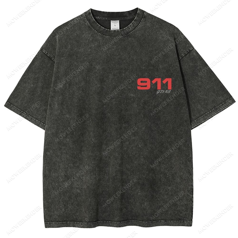 911 GT3 RS Racing Cars Unisex Fit Washed T-Shirt