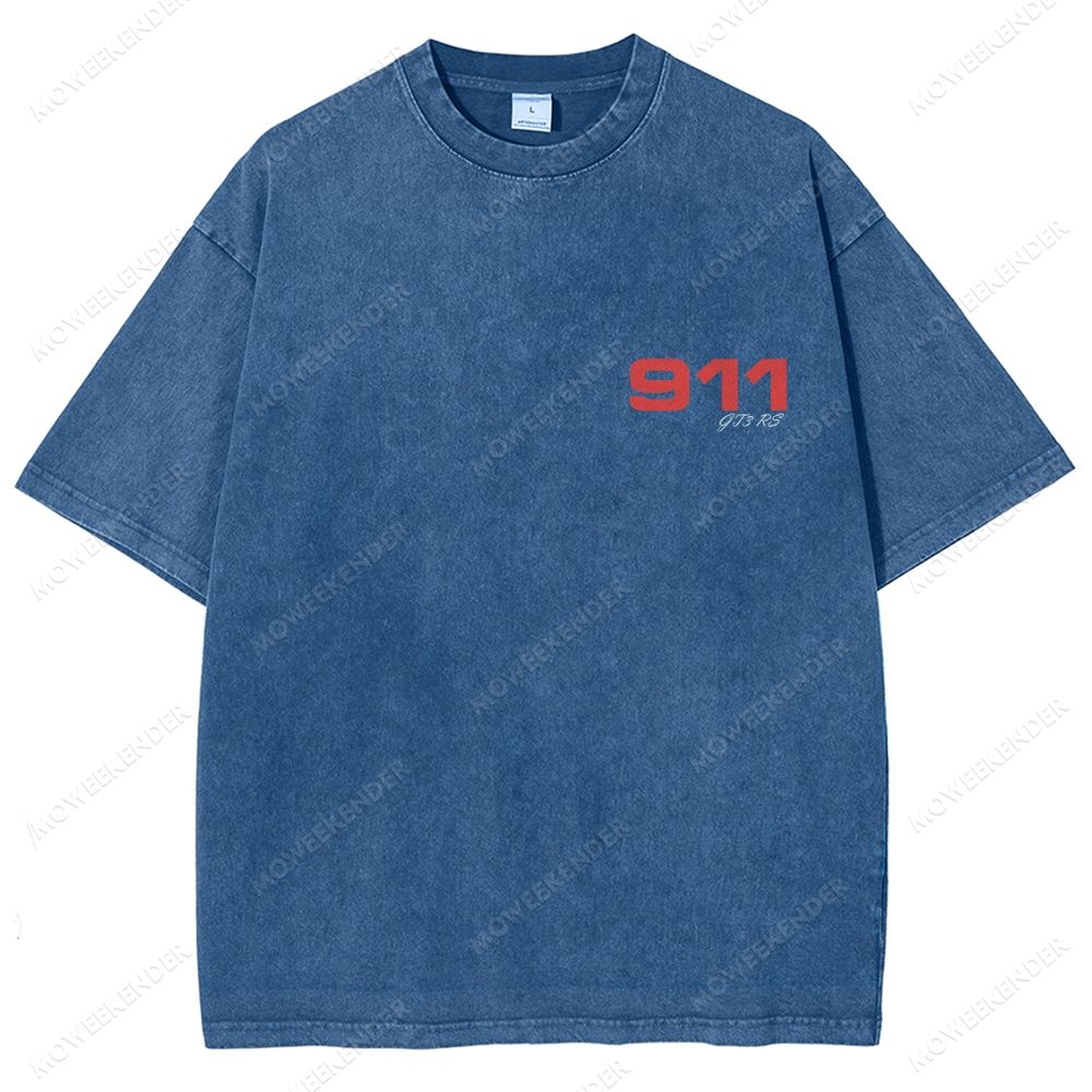 911 GT3 RS Racing Cars Unisex Fit Washed T-Shirt