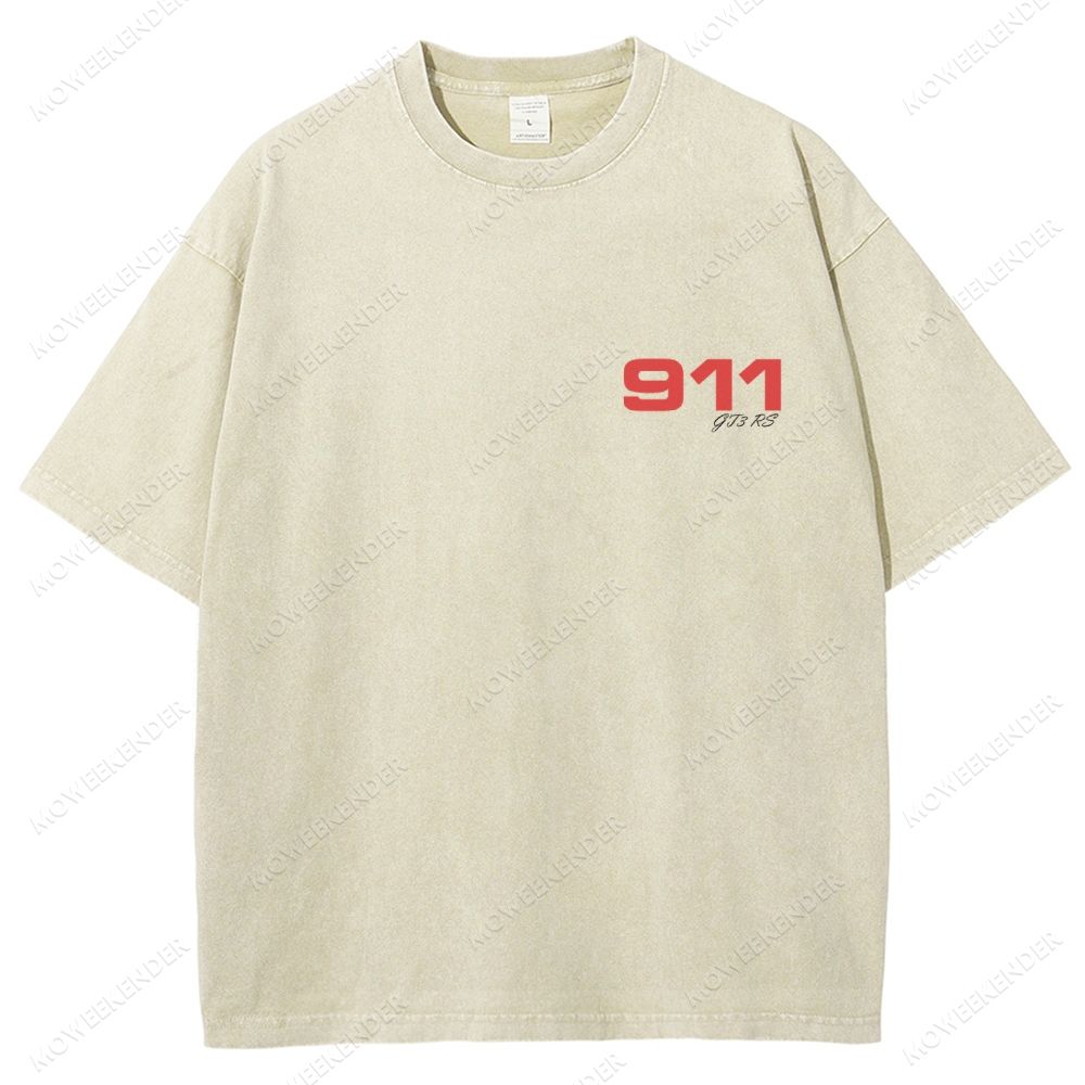 911 GT3 RS Racing Cars Unisex Fit Washed T-Shirt