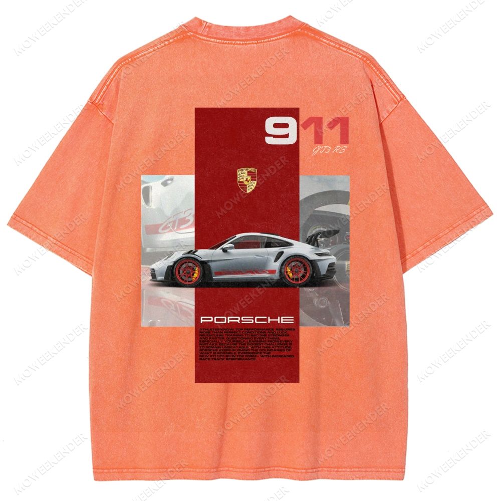 911 GT3 RS Racing Cars Unisex Fit Washed T-Shirt
