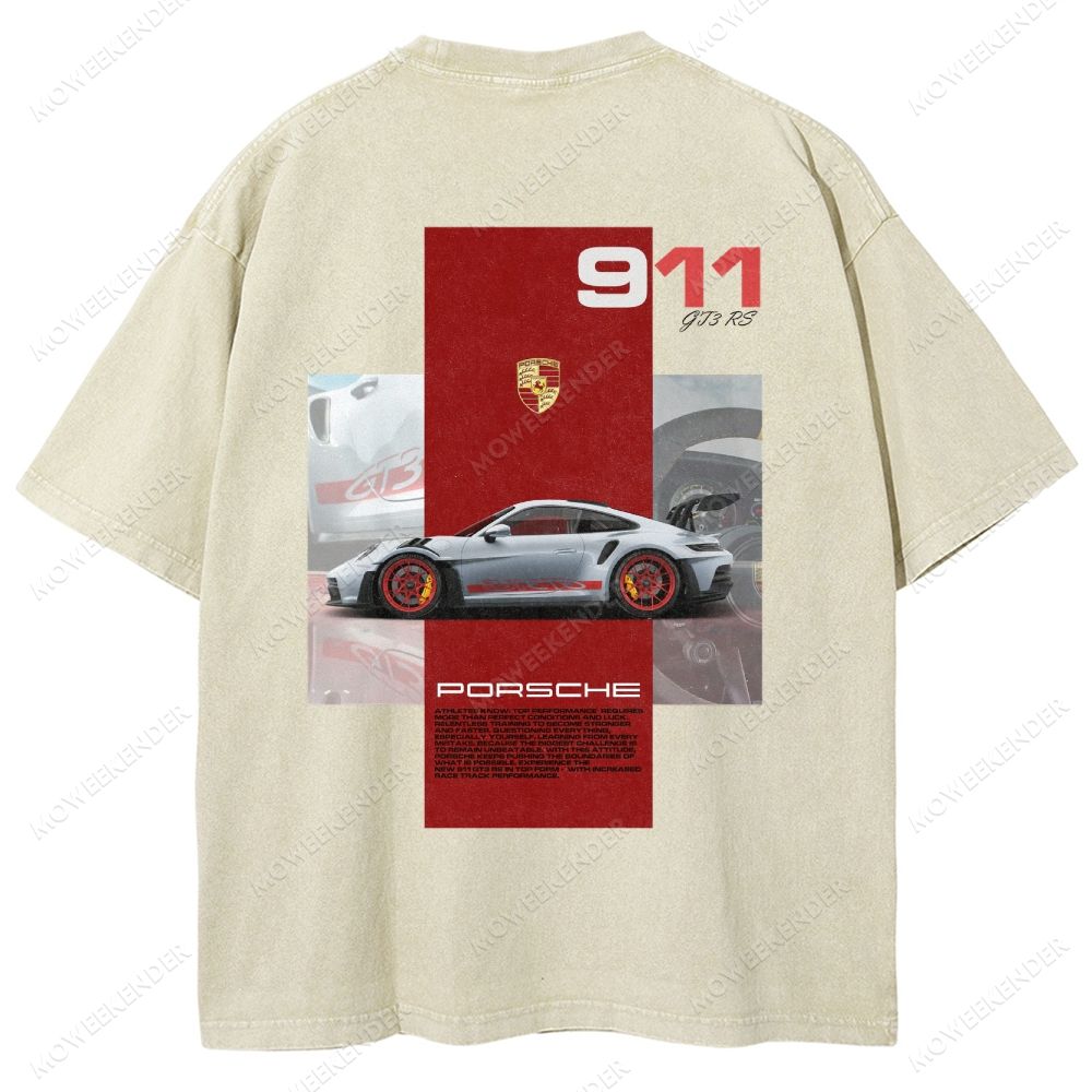 911 GT3 RS Racing Cars Unisex Fit Washed T-Shirt
