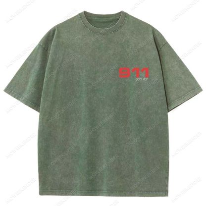 911 GT3 RS Racing Cars Unisex Fit Washed T-Shirt