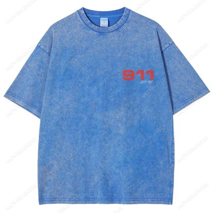 911 GT3 RS Racing Cars Unisex Fit Washed T-Shirt