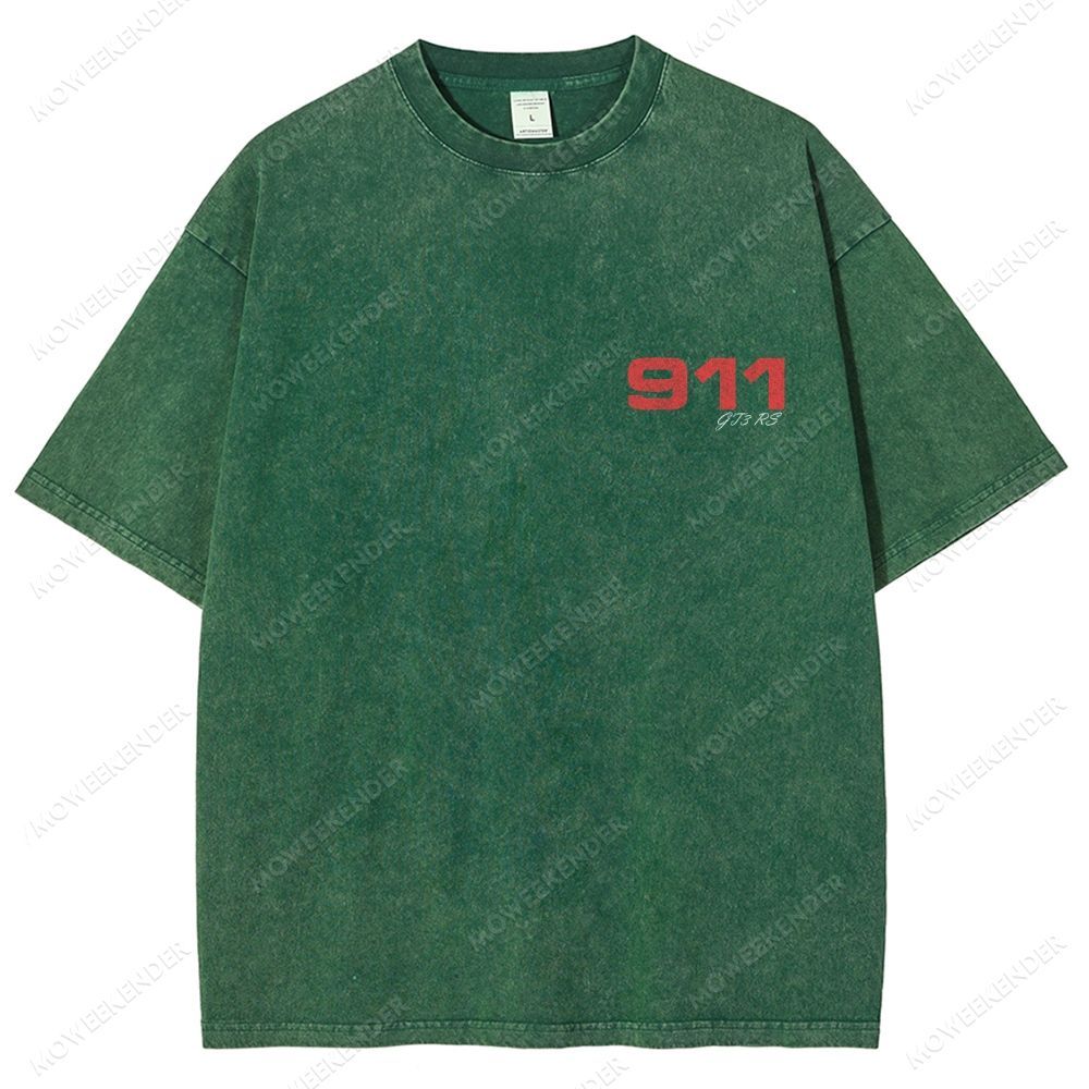 911 GT3 RS Racing Cars Unisex Fit Washed T-Shirt