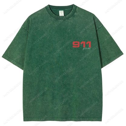 911 GT3 RS Racing Cars Unisex Fit Washed T-Shirt