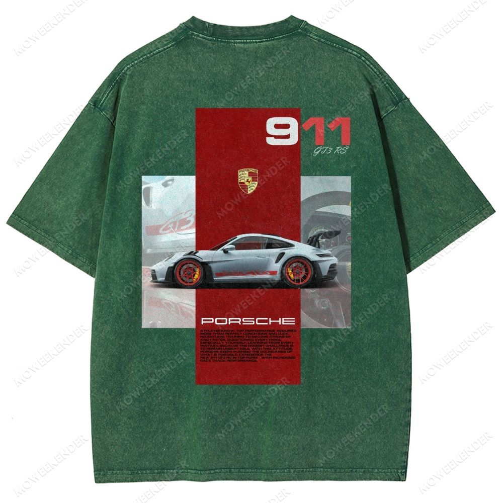 911 GT3 RS Racing Cars Unisex Fit Washed T-Shirt